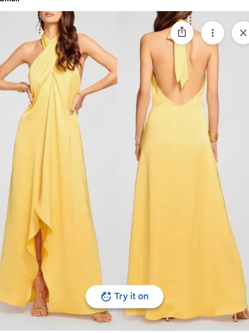 Ramy Brook Sunlit Yellow Backless Halter Maxi Dress